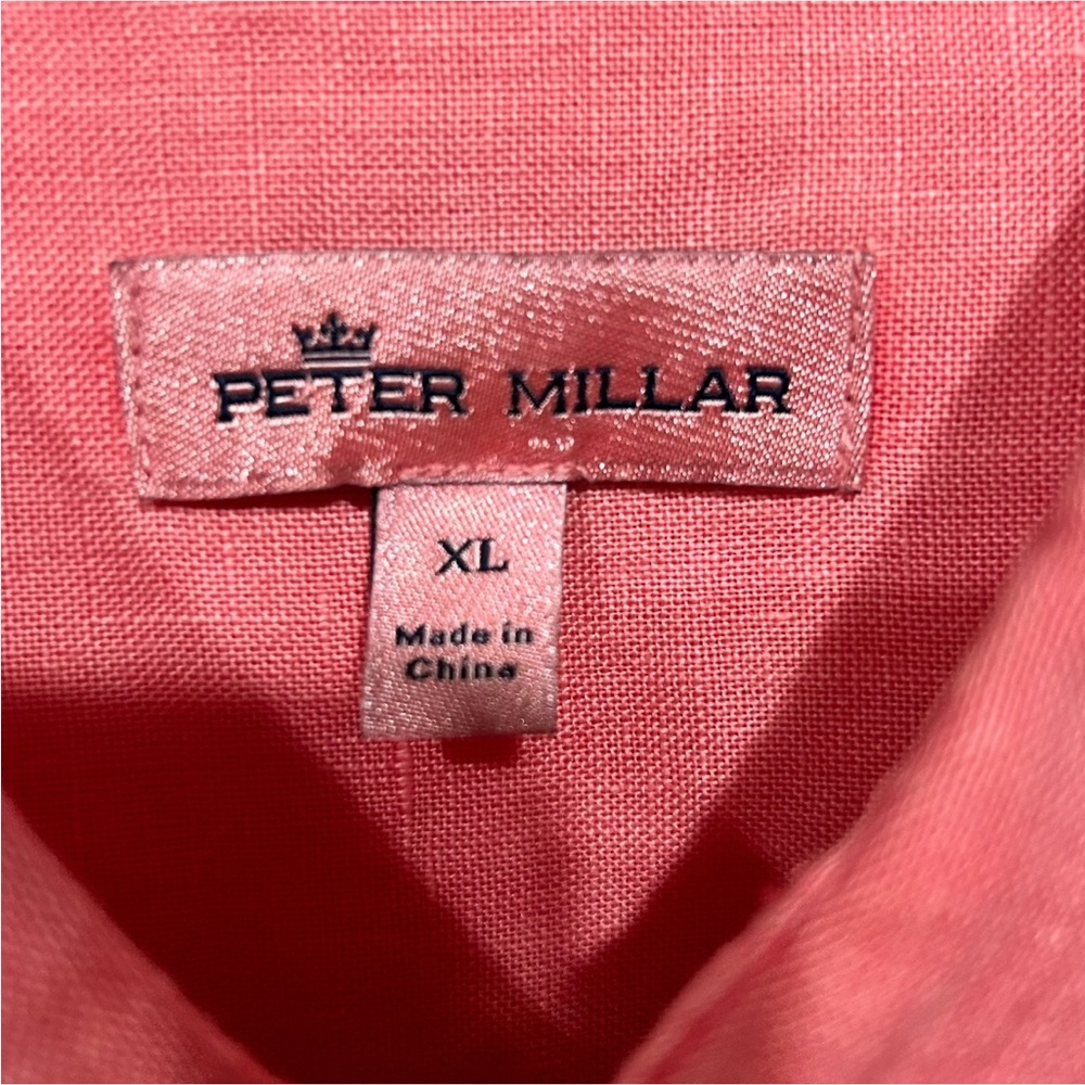 Peter Millar Seaside Garment Dyed Crown Linen Sport Shirt Coastal Golf Preppy XL - Picture 7 of 12